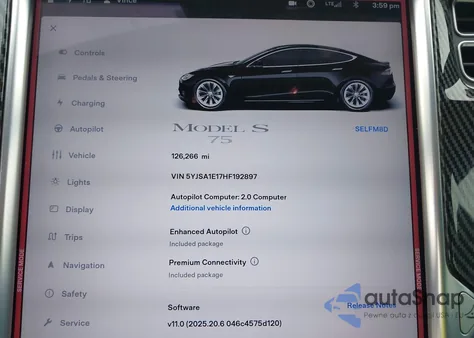 2017 Tesla Model S 60/75 z USA, uszkodzony, nr VIN 5YJSA1E17HF192897